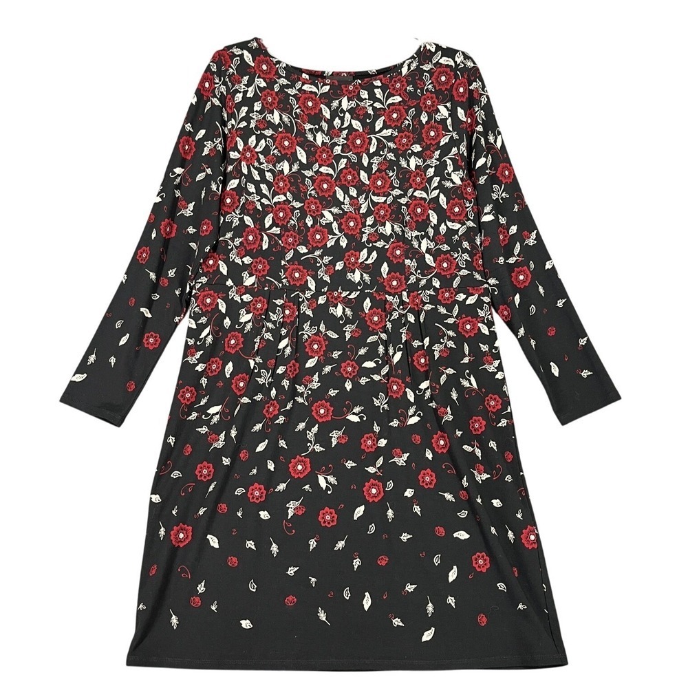 J Jill‎ Dress Womens M Long Sleeve Stretch Wearever Ditzy Floral Party Chic